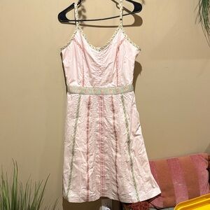 Zinc Pink and Green Midi Dress